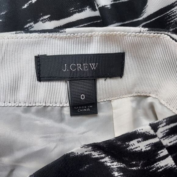J. Crew Blurred Ikat Black & White Mini A-Line Skirt Size 0 - Picture 8 of 10